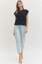Nylah Solid Round Neck Light Weight Top