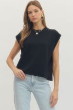 Nylah Solid Round Neck Light Weight Top