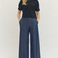 Carroll Solid Short Puff Sleeve Knit Top Blouse