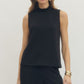 Jemez Solid Mock Neck Sleeveless Top
