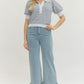 Nauvoo Striped Short Puff Sleeve Top