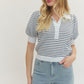 Nauvoo Striped Short Puff Sleeve Top
