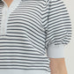 Nauvoo Striped Short Puff Sleeve Top