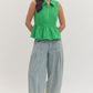 Sycamore Solid Sleeveless Half Zip Front Top