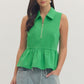 Sycamore Solid Sleeveless Half Zip Front Top