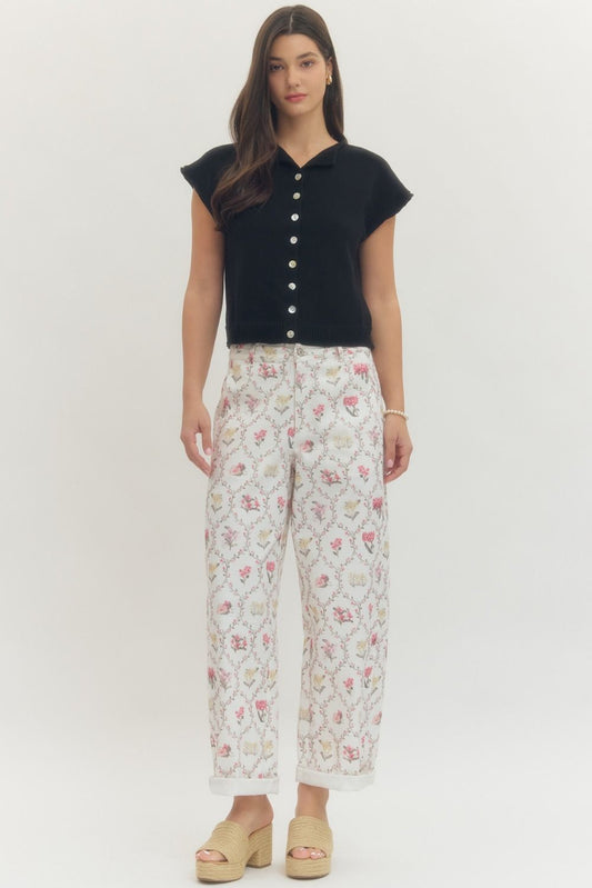 Crystal Solid Cap Sleeve Knit Top