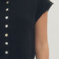Crystal Solid Cap Sleeve Knit Top