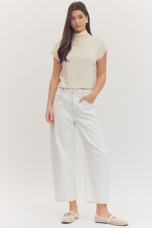 Oregon Polka Dot Cap Sleeve Top