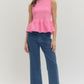 Fulton Solid Sleevless Peplum Top
