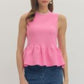 Fulton Solid Sleevless Peplum Top