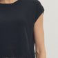 Vibes Solid Cap Sleeve Knit Sweater with Lace Trim