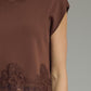 Vibes Solid Cap Sleeve Knit Sweater with Lace Trim