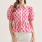 Jacksonville Printed Puff Peplum Top