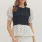 Marion Polka Dot Short Puff Sleeve Top