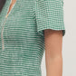 Taylorville Gingham Short Sleeve Smocked Bodice Top