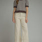 Eugene Gingham Short Puff Sleeve Knit Top