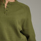Bend Solid Round Neck 3/4 Sleeve Knit Sweater