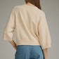 Bend Solid Round Neck 3/4 Sleeve Knit Sweater