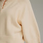 Bend Solid Round Neck 3/4 Sleeve Knit Sweater