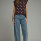 Pontiac Polka Dot Cap Sleeve Sweater
