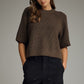 Dalles Solid Short Sleeve Knit Sweater