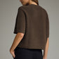 Dalles Solid Short Sleeve Knit Sweater