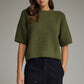 Dalles Solid Short Sleeve Knit Sweater