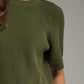 Dalles Solid Short Sleeve Knit Sweater