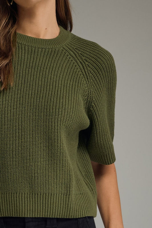 Dalles Solid Short Sleeve Knit Sweater