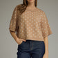 Truth Polka Dot Round Neck Short Sleeve Sweater
