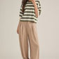 Chop Striped Short Sleeve Knit Top