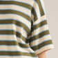 Chop Striped Short Sleeve Knit Top