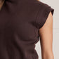 Newport Solid Mock Neck Cap Sleeve Sweater
