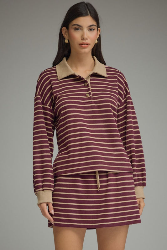 Sutton Stripe Long Sleeve Knit Top