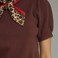Beth Puff Sleeve With Scarf Sweater