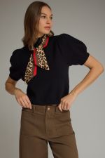 Beth Puff Sleeve With Scarf Sweater