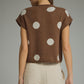 Cannon Polka Dot Collared Short Sleeve Sweater