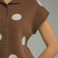Cannon Polka Dot Collared Short Sleeve Sweater