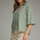 Blaine Striped 3/4 Puff Sleeve