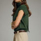 Moses Solid Mock Neck Cap Sleeve with Scarf Tie Detail