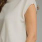 Moses Solid Mock Neck Cap Sleeve with Scarf Tie Detail
