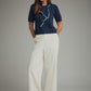 Tillamook Tie Neck Detail Short Sleeve Top