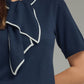 Tillamook Tie Neck Detail Short Sleeve Top