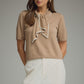Tillamook Tie Neck Detail Short Sleeve Top