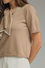 Tillamook Tie Neck Detail Short Sleeve Top