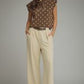 Radison Polka Dot Cap Sleeve Tie Neck Knit Top