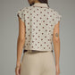Radison Polka Dot Cap Sleeve Knit Top