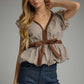 Batavia Gingham Ruffle Cap Top