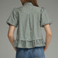 Logic Polka Dot Short Puff Sleeve Scarf Neck Top