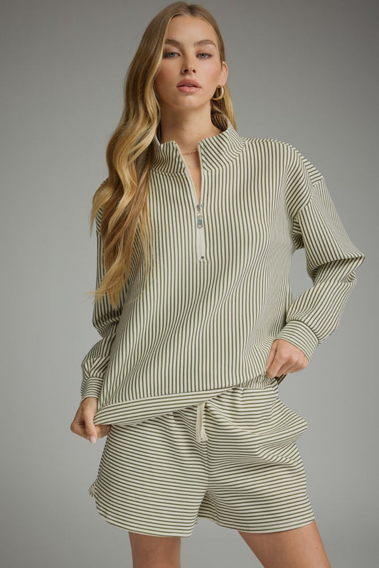 Erin Shorts Stripe Shorts with Pockets and Drawstring